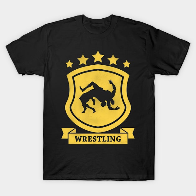 Wrestling - Weathered Emblem T-Shirt by Underground Cargo